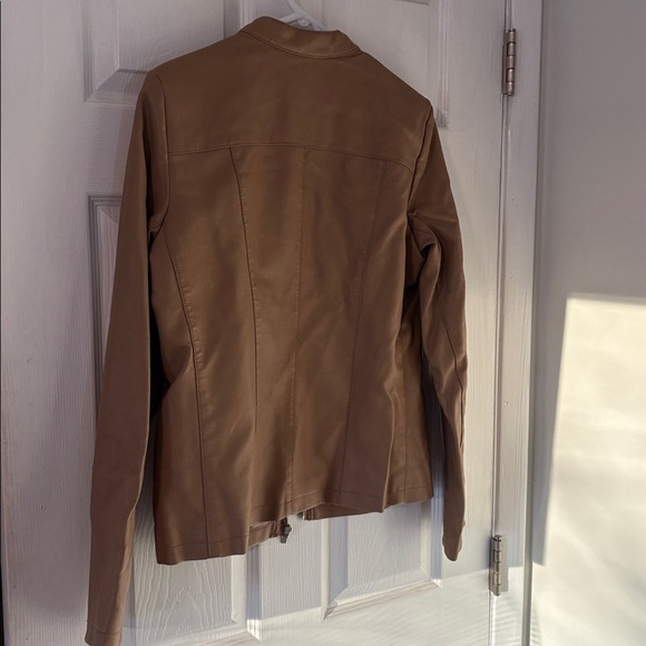NWT a.n.a Camel Vegan Leather Moto Jacket M - Picture 7 of 8